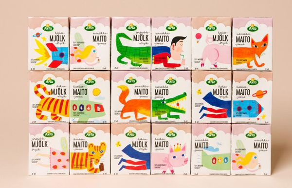 這款牛奶飲料包裝俏皮的都要從貨架上跳出來(lái)了！