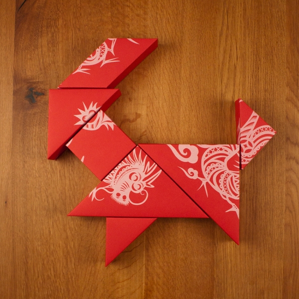 春節禮品盒包裝設計，新年七巧板的妙用