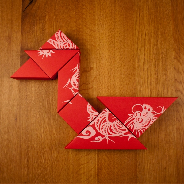 春節禮品盒包裝設計，新年七巧板的妙用