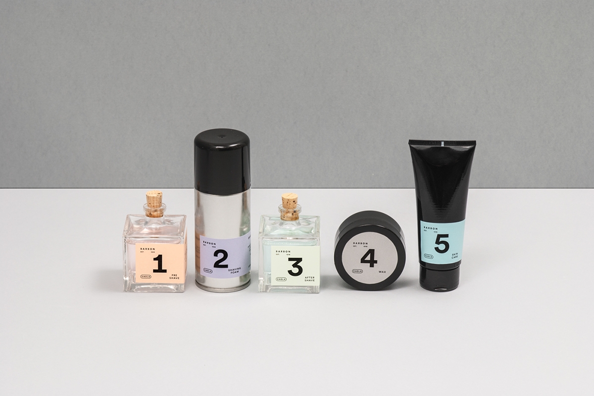 男士剃須系列產品包裝設計，包括全套的護膚化妝品