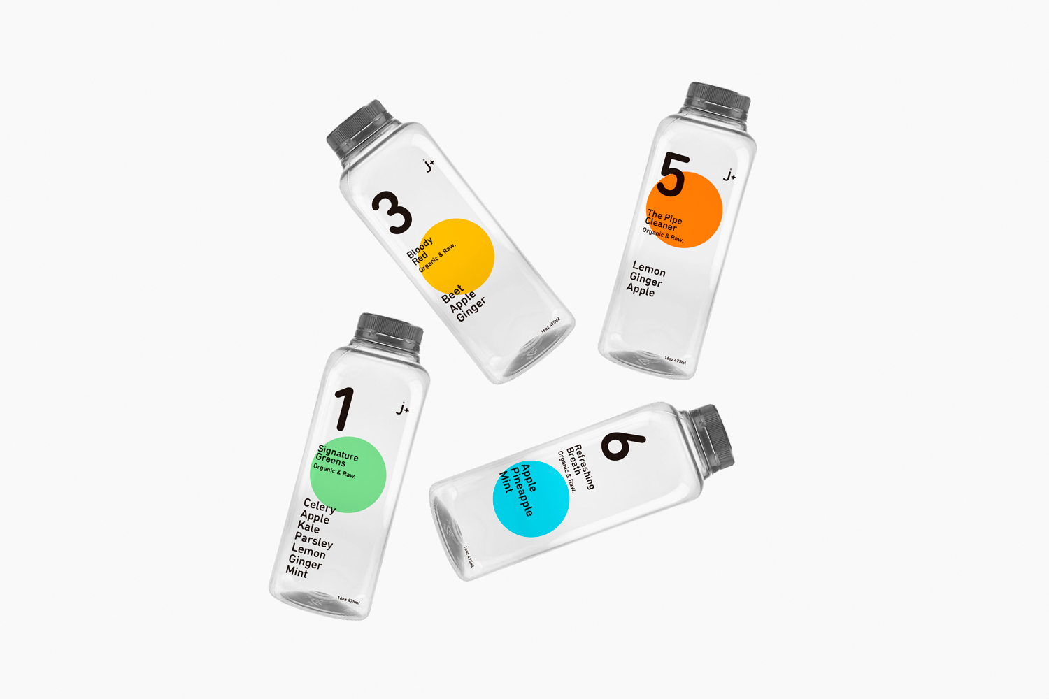 芹菜，蘋果，菠蘿，芹菜，甜菜，檸檬，紫甘藍(lán)，生姜，胡蘿卜，薄荷等有機(jī)鮮榨果汁飲料瓶型包裝設(shè)計(jì)。