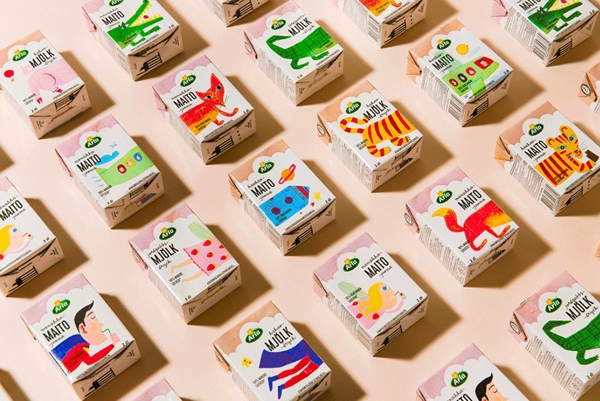 這款牛奶飲料包裝俏皮的都要從貨架上跳出來(lái)了！